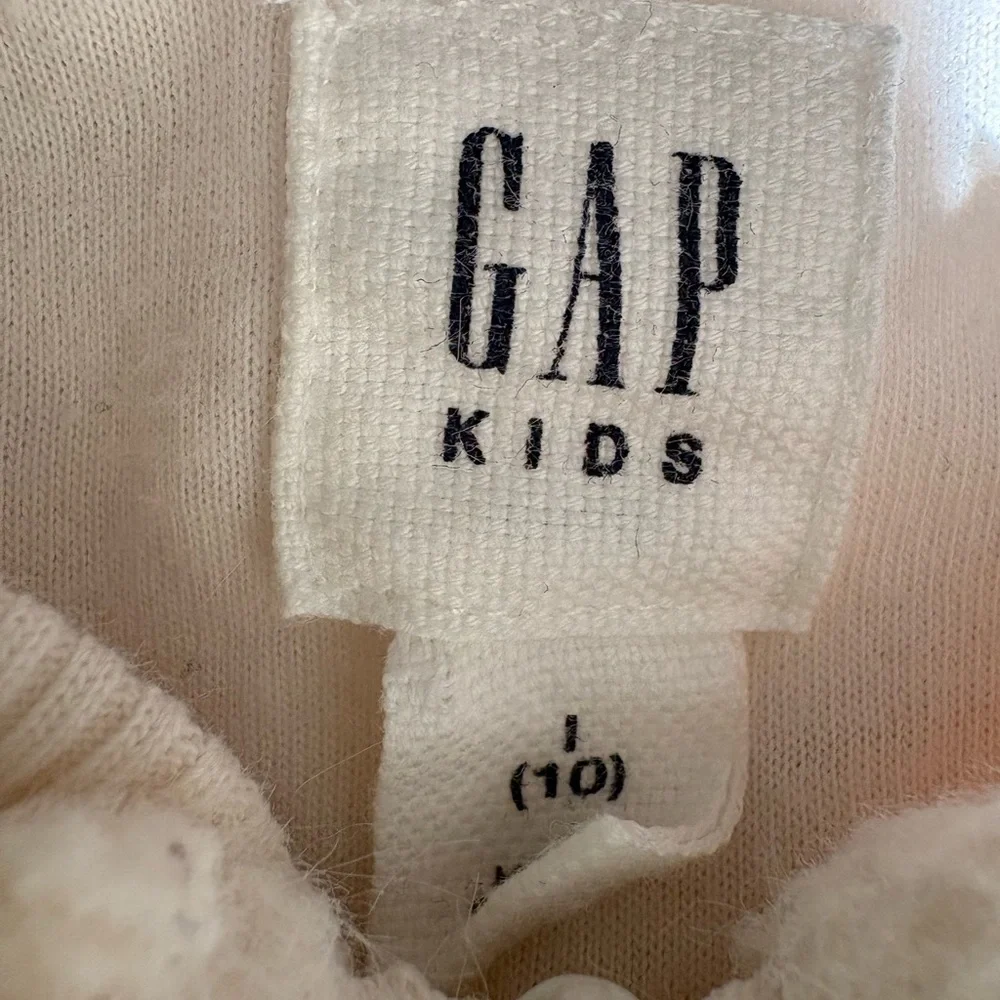 GAP Kids Cream Fuzzy Teddy Bomber Jacket Size 10